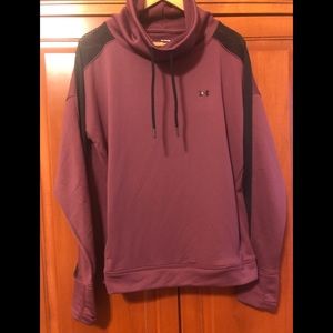 Under Armour Plum Colored Sweatshirt Funnel Neck Mesh Detail Size XL NWT
